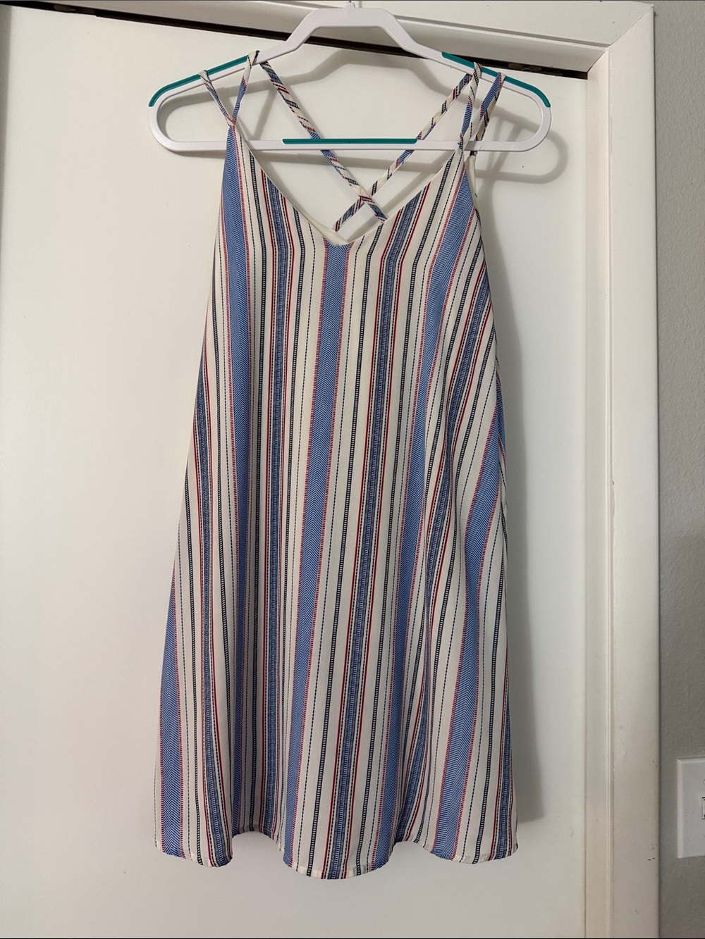 Like new Striped Blue & White Spaghetti Strap Dress